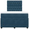 vidaXL Boxspring met matras fluweel donkerblauw 120x200 cm