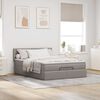 vidaXL Bed poef met matras en LED's 140x190 cm stof taupe