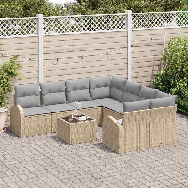 vidaXL Tuin Sofa Set Beige 55 x 55 x 37 cm poly rattan