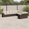 vidaXL 10-delige Loungeset met kussens poly rattan bruin