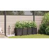 vidaXL Tuin Bloempot 4 pcs Bruin Kunststof