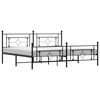 vidaXL Bedframe met hoofd- en voeteneinde metaal zwart 200x200 cm