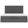 vidaXL Ottoman bed met matras en LED's 180x200cm stof donkergrijs