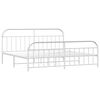 vidaXL Bedframe met hoofd- en voeteneinde metaal wit 193x203 cm