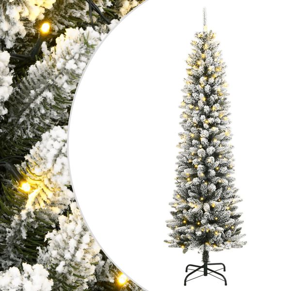 vidaXL Kunstkerstboom met 300 LED's en sneeuw 210 cm