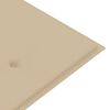 vidaXL Bank Batavia met beige kussen 150 cm massief teakhout