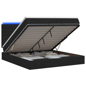 vidaXL Ottoman Bed met Matrassen en LED Zwart 140 x 200 cm Stof