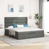 vidaXL Ottoman bed met matrassen 200x200cm stof donkergrijs