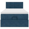 vidaXL Ottoman bed met matras en LED's 100x200 cm fluweel donkerblauw