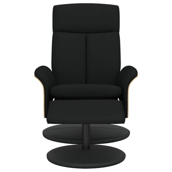 vidaXL Fauteuil verstelbaar met voetenbank stof zwart