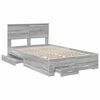 vidaXL Bedframe met hoofdeinde Grijs Sonoma 135 x 190 cm Bewerkt hout