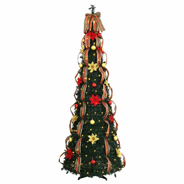 vidaXL Kunstkerstboom met 150 LED met standaard Groen 180 cm PVC