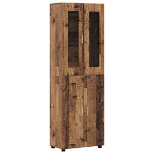 vidaXL Hoge kast FLORIN Oudhout 60 x 35 x 182 cm Bewerkt hout