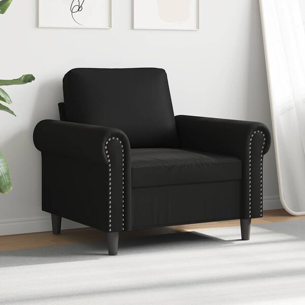 vidaXL Fauteuil 60 cm kunstleer zwart