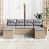 vidaXL Tuin Sofa Set met kussen 6 pcs Beige Poly riet