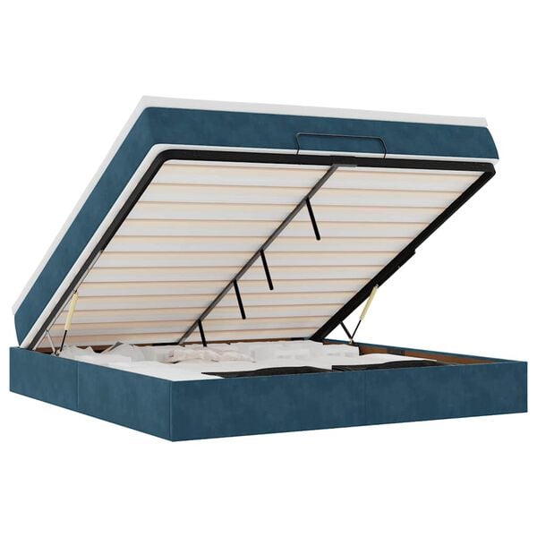 vidaXL Ottoman bed met matras 180x200 cm fluweel donkerblauw