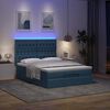 vidaXL Ottoman bed met matras en LED's 140x200cm stof blauw
