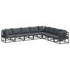 vidaXL Tuinbankenset 8 st Zwart Aluminium