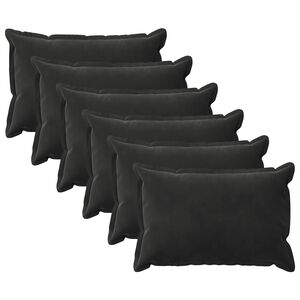 vidaXL Kussen met kussen HOUTEN 6 st Zwart fluweel