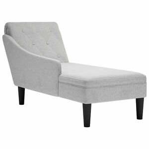 vidaXL Chaise longue met kussen en rechterarmleuning stof wolk grijs