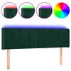 vidaXL Hoofdbord LED 147x16x78/88 cm fluweel donkergroen