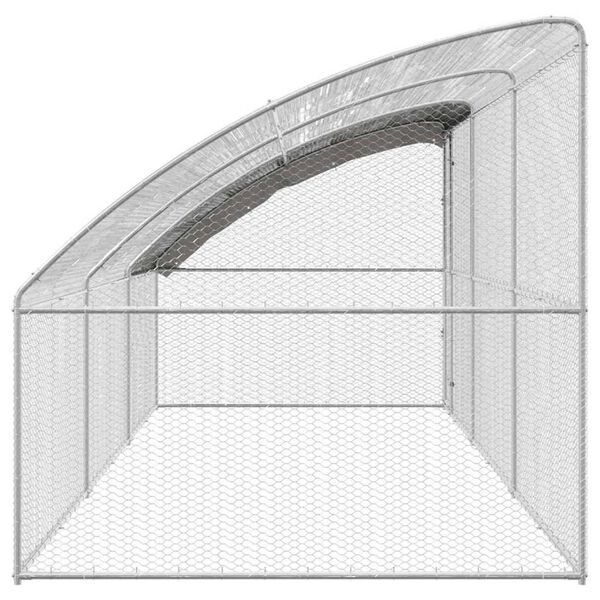vidaXL Kippenhok 3 pcs Zilver 600 x 200 x 200 cm Staal en PE