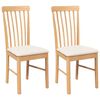 vidaXL Eetkamerstoelen met kussens 2 st massief hout rubber