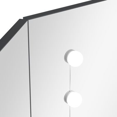 vidaXL Hoekkaptafel met LED 111x54x141,5 cm grijs