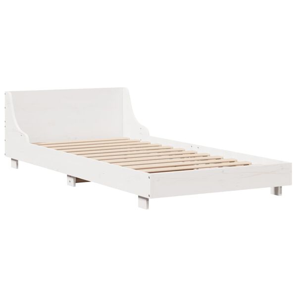 vidaXL Bedframe zonder matras massief grenenhout wit 90x200 cm