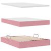 vidaXL Opbergbed met LED met matras Roze 140 x 190 cm Fluweel