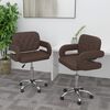 vidaXL Eetkamerstoelen draaibaar 2 st kunstleer bruin