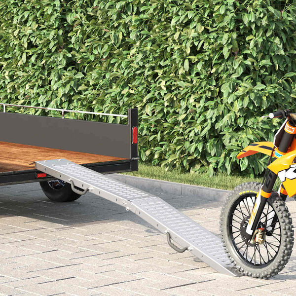 vidaXL Opvouwbare oprijplaat 200kg per oprijplaat Zilver