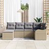 vidaXL Tuin Sofa Set Beige poly rattan