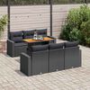 vidaXL 7-delige Loungeset met kussens poly rattan zwart