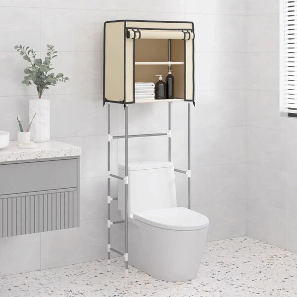 vidaXL Toiletrek 2-laags 56x30x170 cm ijzer cr&egrave;mekleurig