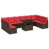 vidaXL Tuin Sofa Set 11 st Bruin poly rattan