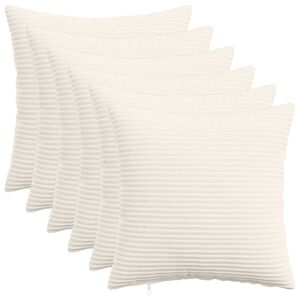 vidaXL Kussensloop 6 pcs HEERLEN Cr&egrave;mekleurig 30 x 30 cm corduroy