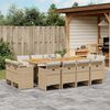 vidaXL 13-delige Tuinset met kussens poly rattan beige