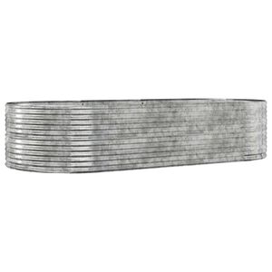 vidaXL Plantenbak 291x140x68 cm gegalvaniseerd staal zilverkleurig