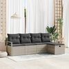 vidaXL Tuin Sofa Set met kussen met opslag 5 pcs Lichtgrijs Poly riet