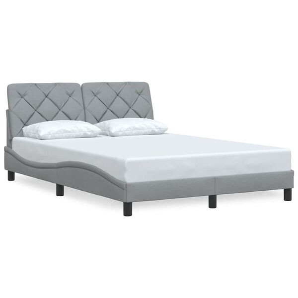 vidaXL Bedframe zonder matras stof lichtgrijs 140x190 cm