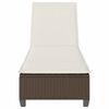 vidaXL Ligstoel met kussens bruin 55x200x25,5cm polyrotan