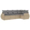 vidaXL 5-delige Loungeset met kussens poly rattan beige