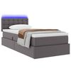 vidaXL Opbergbed met LED met matras met LED Grijs 90 x 200 cm Nep Leer