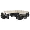 vidaXL Tuinbankenset 14 pcs Zwart en Cream Wit poly rattan