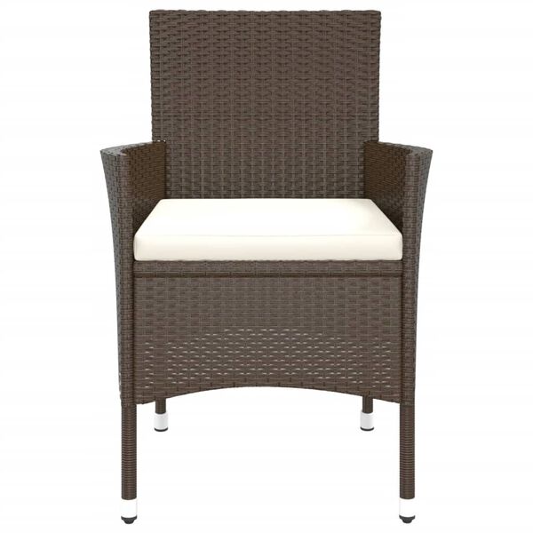 vidaXL Tuinstoelen met kussens 2 st bruin poly rattan (alleen VK/IE/FI/NO)