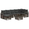 vidaXL Tuinbankenset 8 pcs Grijs poly rattan