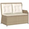 vidaXL 5-delige Loungeset met kussens poly rattan beige