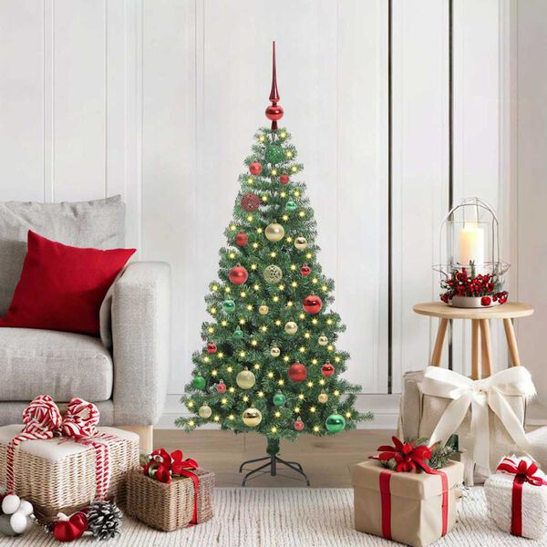vidaXL Kerstboom met 150 LED met standaard Groen 120 cm PVC