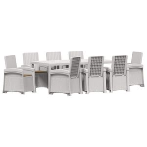 vidaXL Tuin eettafelset 9 st Wit en Taupe PP